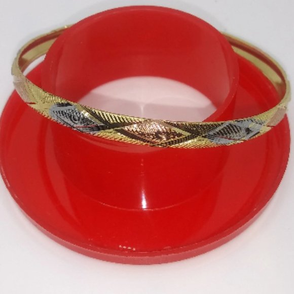 African Gold Bangle Bracelet - Picture 2 of 5